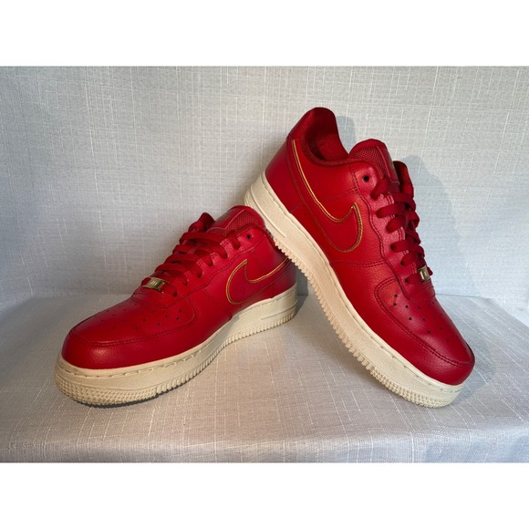 Nike Shoes - Nike Air Force 1 Low Icon Clash Womens 7.5 Red Gold Swoosh AO2132-602 2019